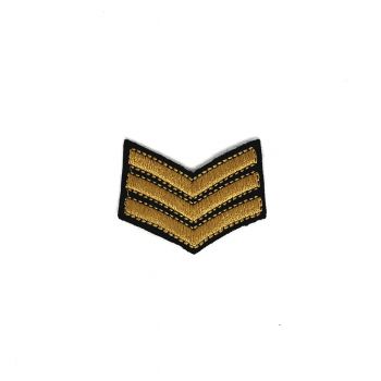Gold Military Iron on Patch