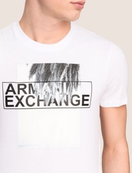 Armani Exchange Palm Fronds Logo Tee