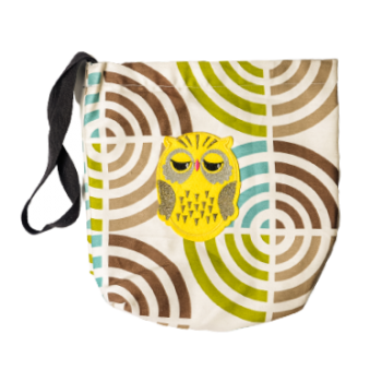 Pamplemousse Embroidered Yellow Owl Washable Car Trash Bag