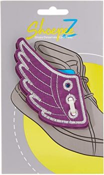 Shoepeez Shoe Decoration Charm - Purple / Silver Wings