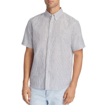 Rag & Bone Men Smith Striped Shirt, Half Sleeve Button Down, Size Small
