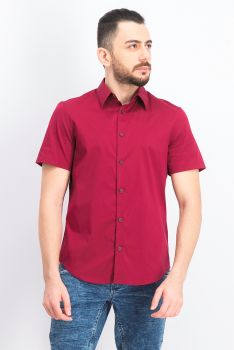 Calvin Klein's Men's Point Collar Solid Button-Down Lava Shirt - Size M