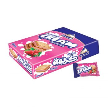 Deemah Strawberry Cream Biscuits 30gm Box 16pcs
