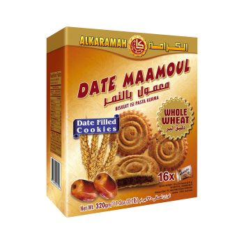 Al Karamah Date Maamoul Whole Wheat 30gm Box 16pcs