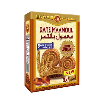 Al Karamah Date Maamoul Whole Wheat 30gm Box 8pcs