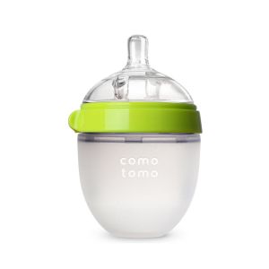 Comotomo Natural Feel Baby Bottle (Single Pack) 150 ml -Green & White