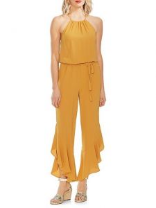 Vince Camuto Amber Sun Regular-Fit Ruffled Jumpsuit, Size L