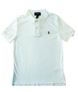 Ralph Lauren Custom Kids Polo Shirt White, Size 6