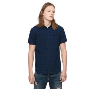Armani Exchange Regular-Fit Overdyed gingham Shirt, Size M