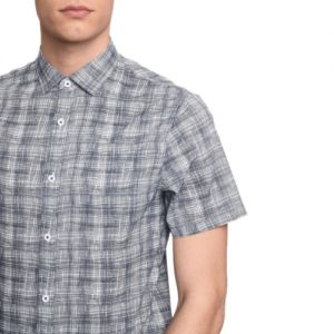 Armani Exchange Short-Sleeve Crosshatch Shirt , Size M