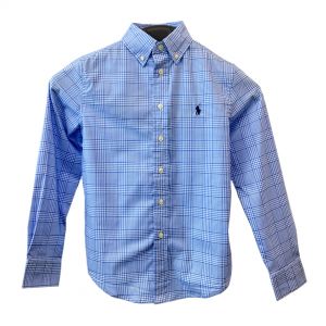 Ralph Lauren Men's Checkered Blue Shirt - Size M (12)