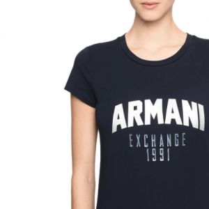 Armani Exchange Metallic Arc Logo Tee, Size S