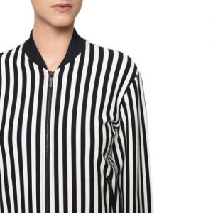 Armani Exchange Bold Stripe Bomber Jacket,  Navy & White, Size S