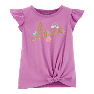 Carter's Glitter Love Purple Top - Toddler Girl, Size 3T