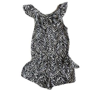 Epic Threads Big Girls Zebra-Print Wrap Rompers, Size S (7 to 10 years old)