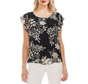Vince Camuto's Women Floral-printed Flutter-sleeve Top, Size M