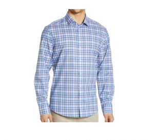 Zachary Prell Men's Habermann Regular Fit Blue Shirt, Size XXL